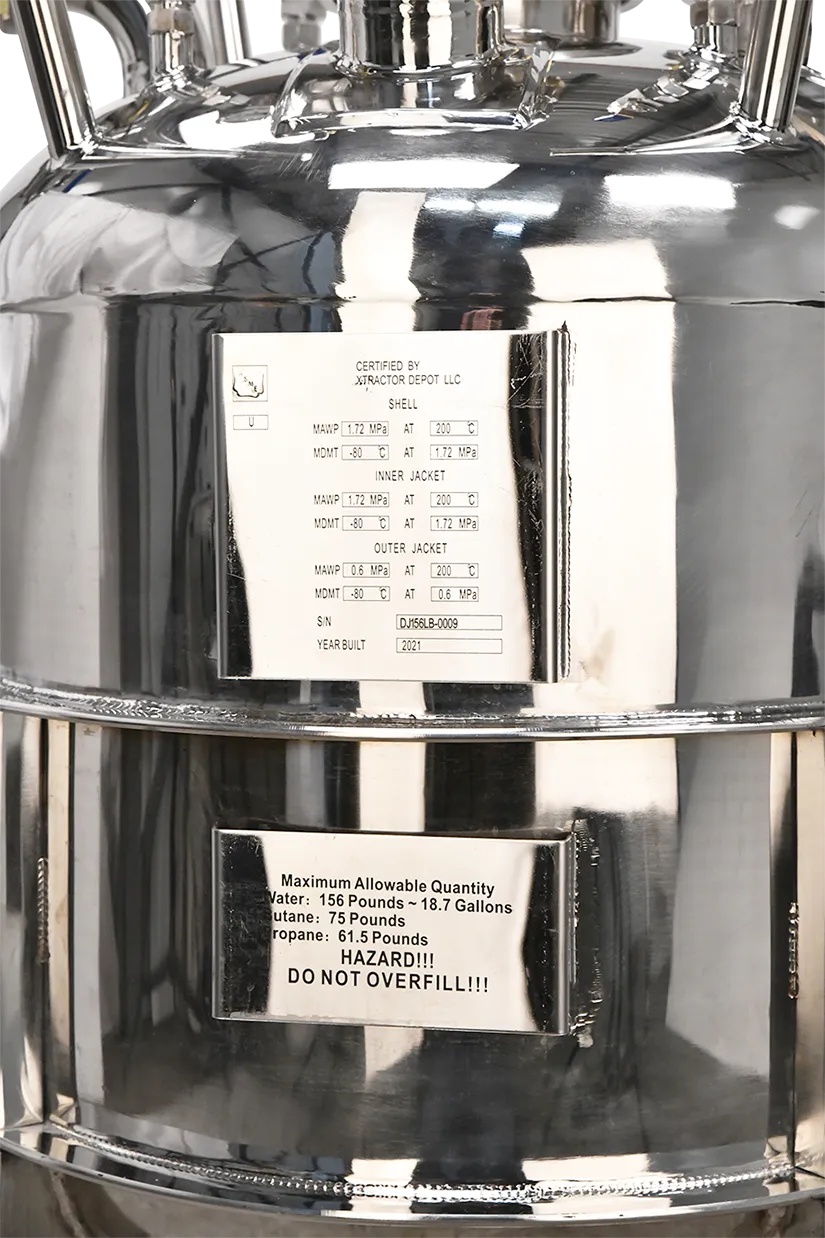 156lb ASME Double-Jacketed Solvent Tank or Collection Vessel | V1 | Assembled