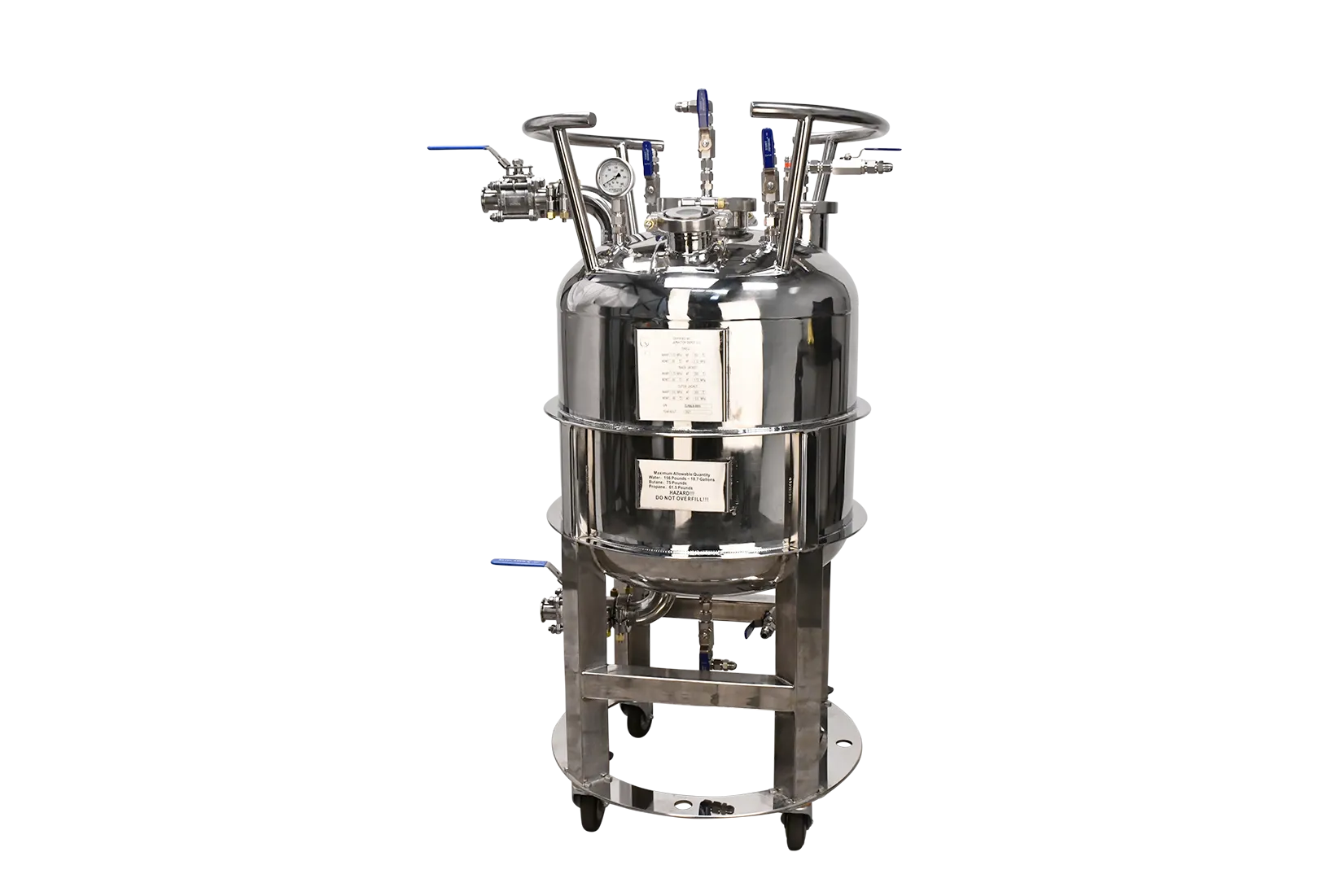 156lb ASME Double-Jacketed Solvent Tank or Collection Vessel | V1 | Assembled