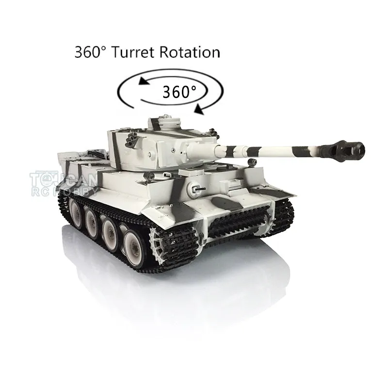 2.4Ghz Henglong 1/16 7.0 Plastic German Tiger I RTR RC Tank 3818 W/ 360 Rotating Turret Smoking Gearbox w/o Barrel RecoilDegrees
