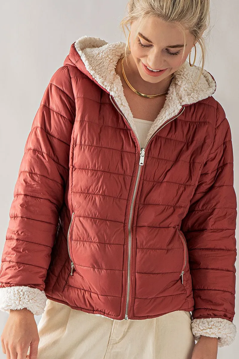 Alaska Sherpa Fleece Lined Puffer Jacket