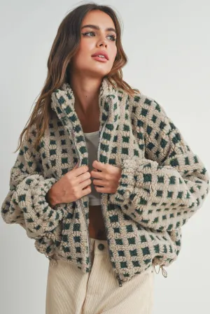 Among the Trees Sherpa Jacket - Green/Taupe