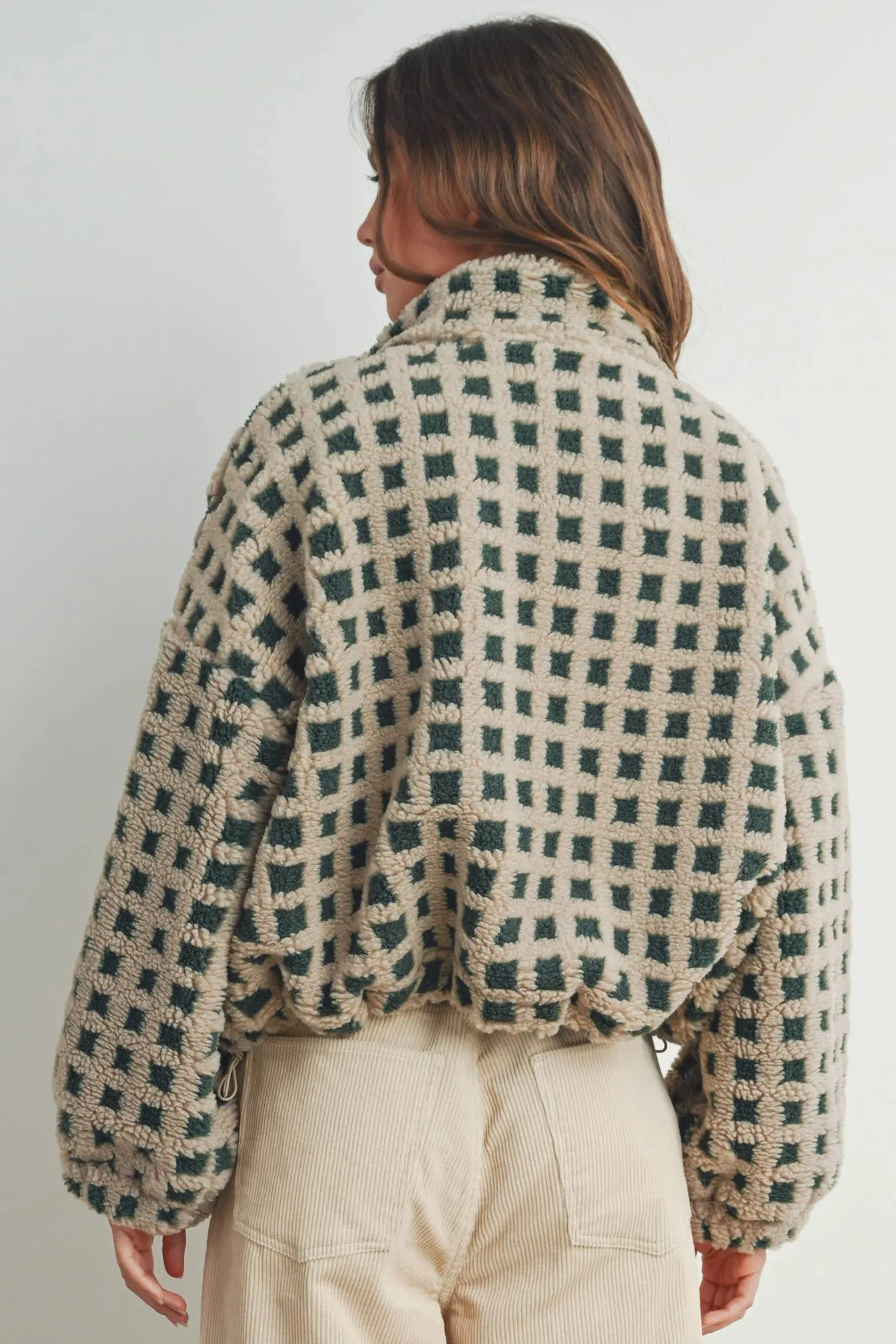 Among the Trees Sherpa Jacket - Green/Taupe