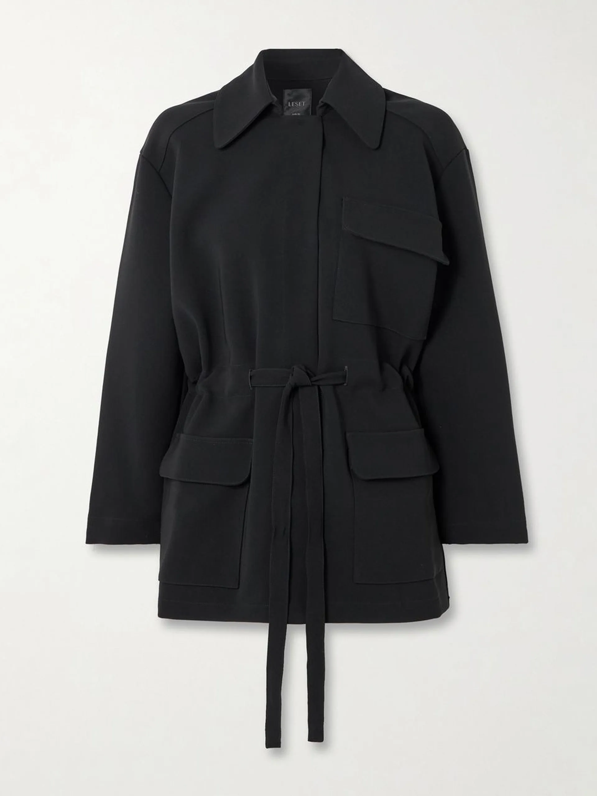 Arielle belted crepe jacket