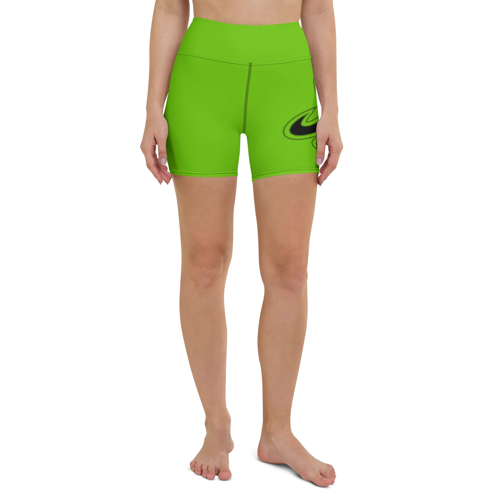 Athletic Apparatus Kelly Green Black logo Yoga Shorts