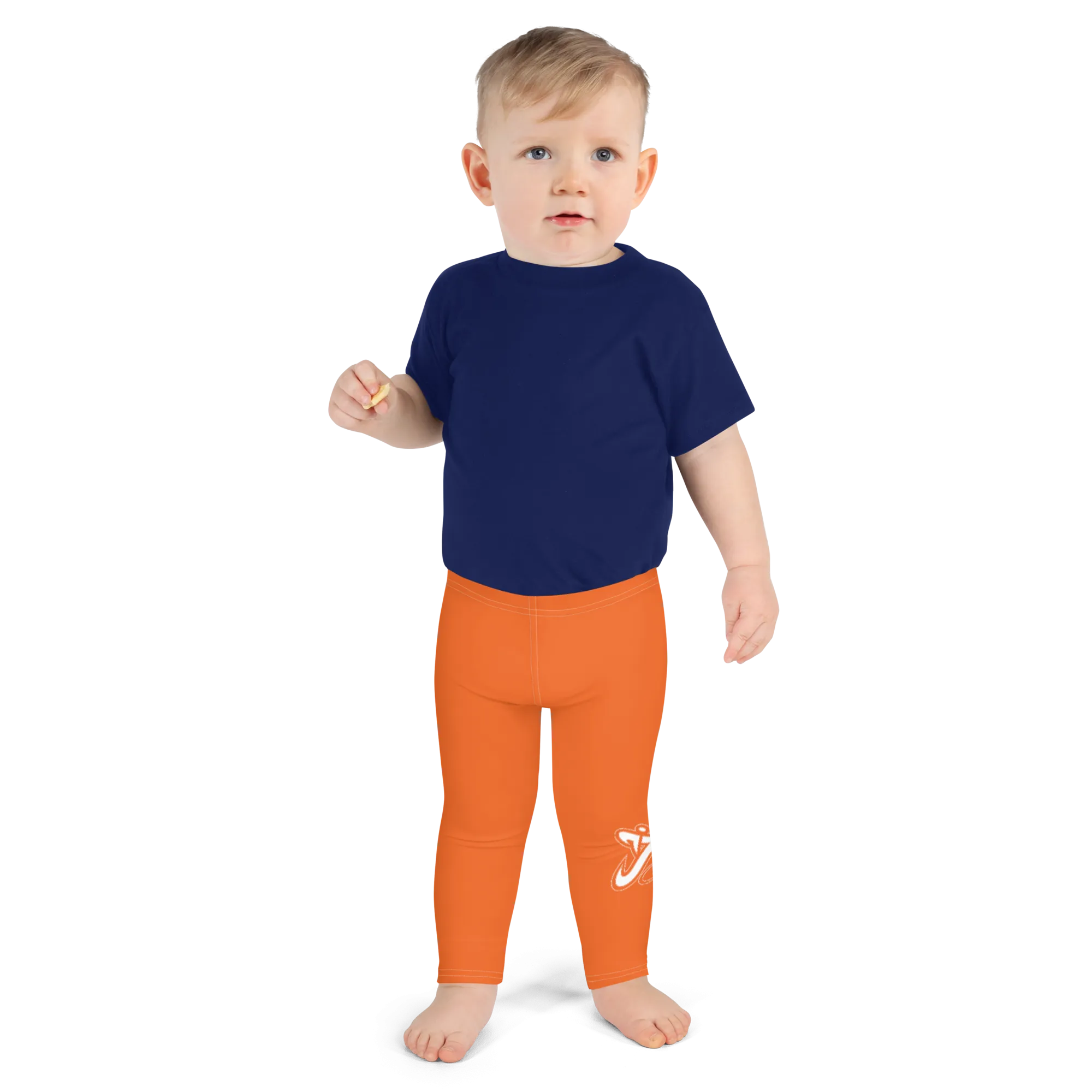 Athletic Apparatus Orange White logo White stitch V3 Kid's Leggings