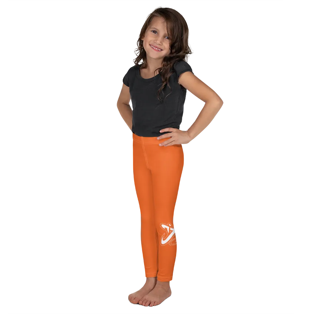 Athletic Apparatus Orange White logo White stitch V3 Kid's Leggings