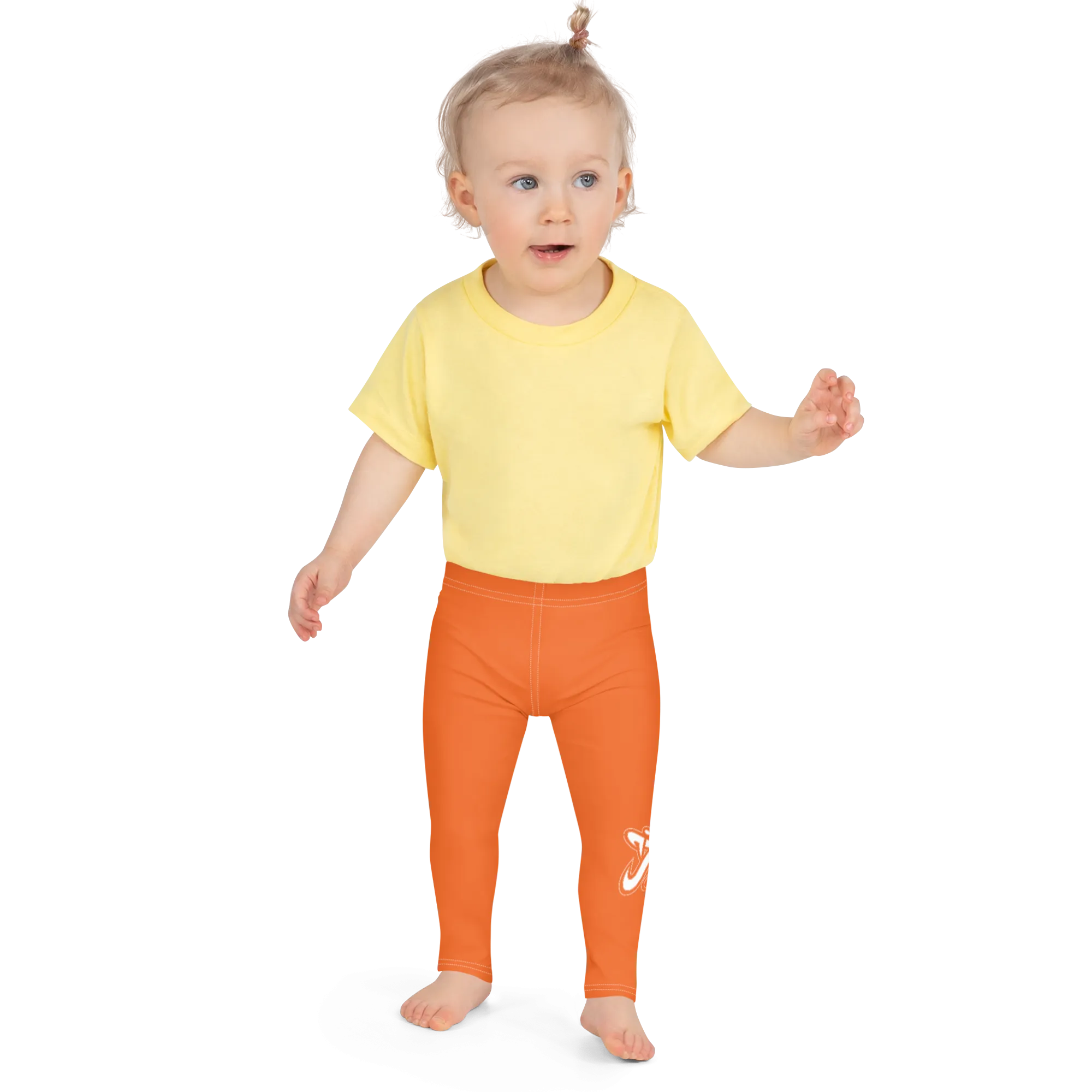 Athletic Apparatus Orange White logo White stitch V3 Kid's Leggings