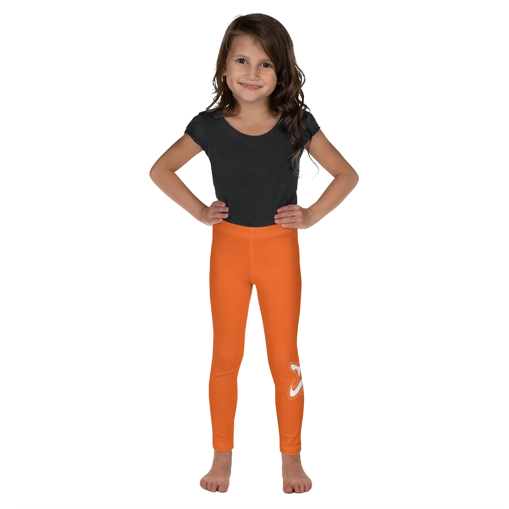 Athletic Apparatus Orange White logo White stitch V3 Kid's Leggings
