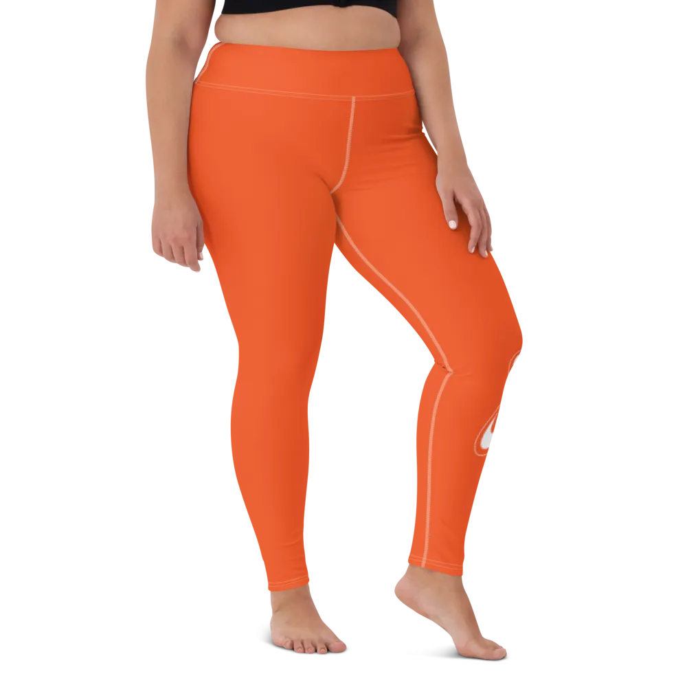 Athletic Apparatus Outrageous Orange White logo White stitch V3 Yoga Leggings