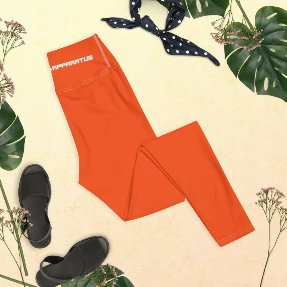 Athletic Apparatus Outrageous Orange White logo White stitch V3 Yoga Leggings