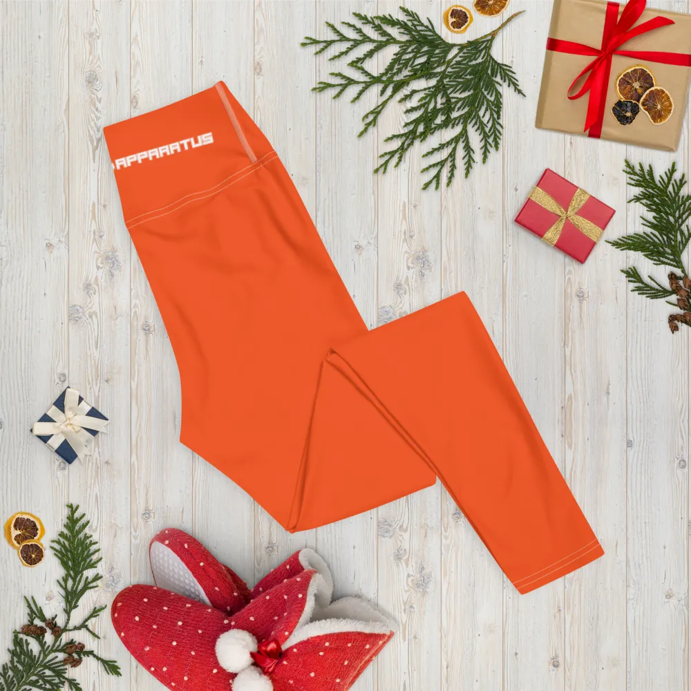 Athletic Apparatus Outrageous Orange White logo White stitch V3 Yoga Leggings