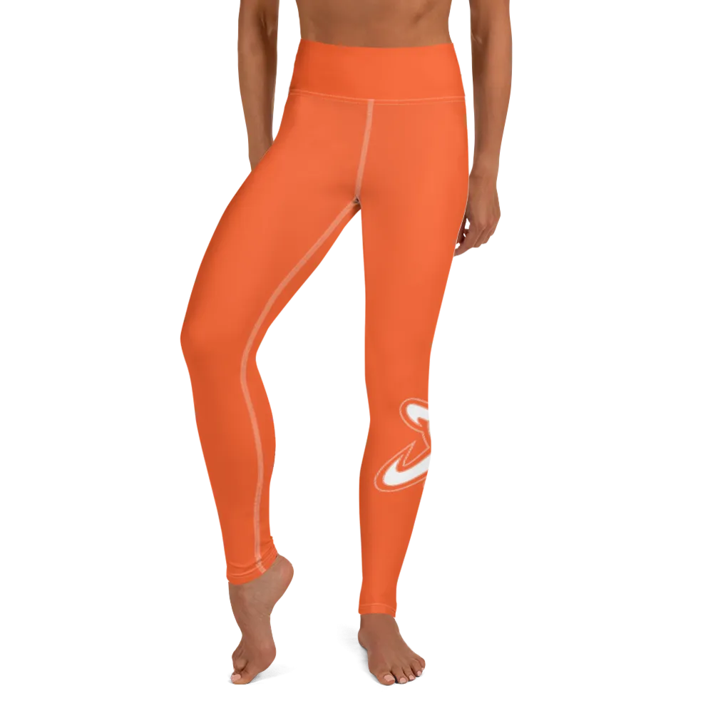Athletic Apparatus Outrageous Orange White logo White stitch V3 Yoga Leggings