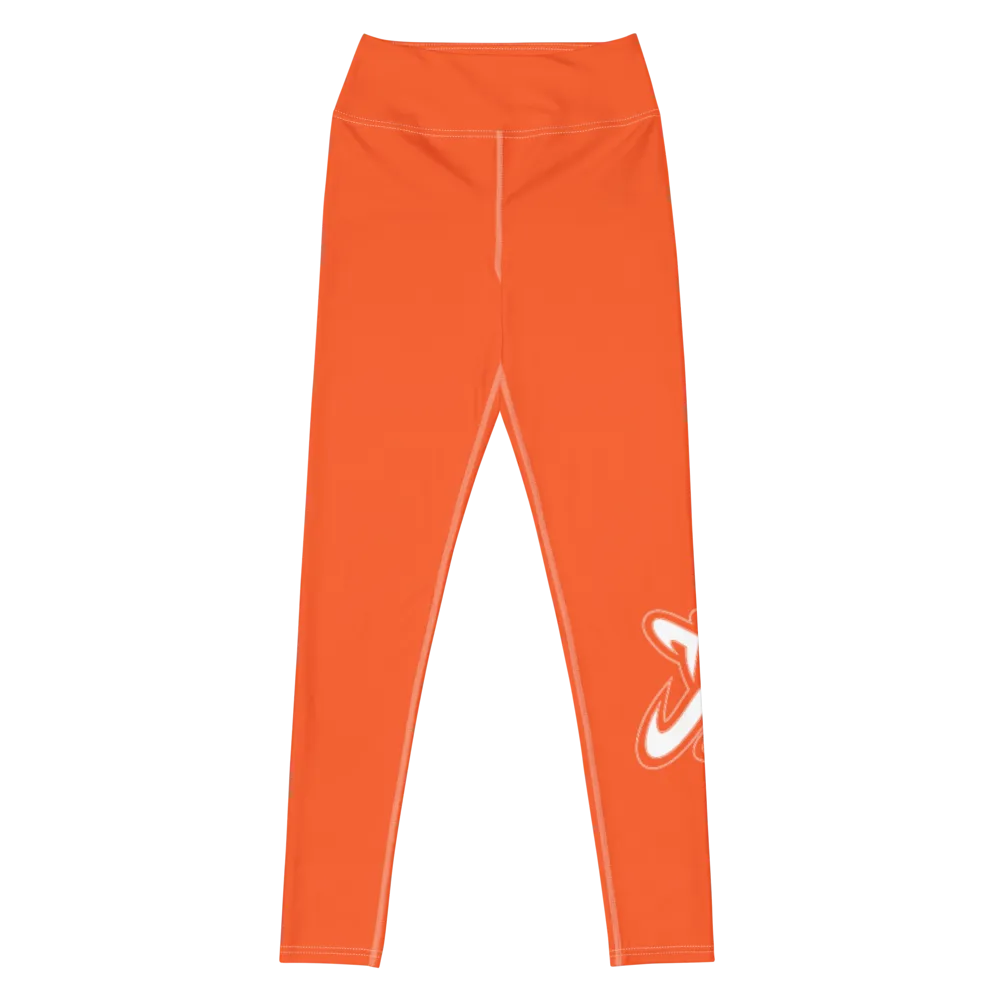 Athletic Apparatus Outrageous Orange White logo White stitch V3 Yoga Leggings