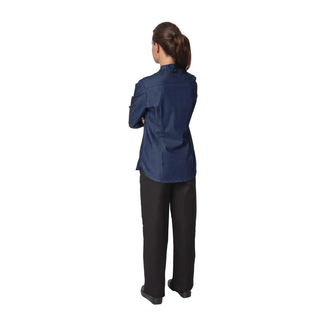 BA003-XS Southside NY Queens Womens Denim Lightweight Chefs Shirt Size XS