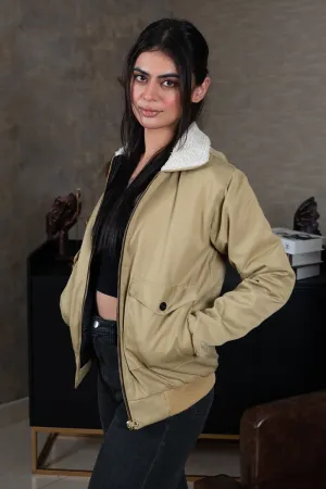 Beige Sherpa Jacket - W