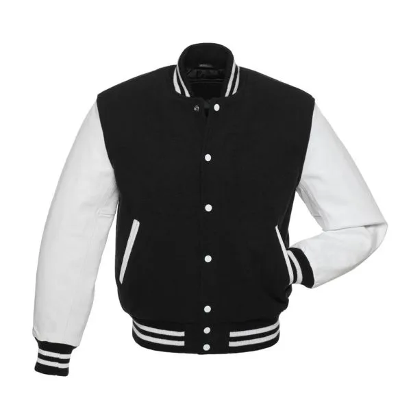 Black White Kids Varsity Jacket