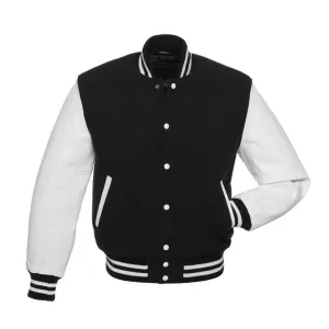 Black White Kids Varsity Jacket