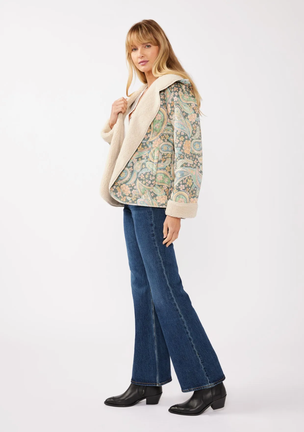 Boho Paisley Floral Hooded Jacket