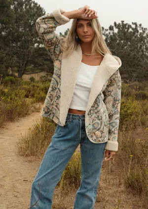 Boho Paisley Floral Hooded Jacket