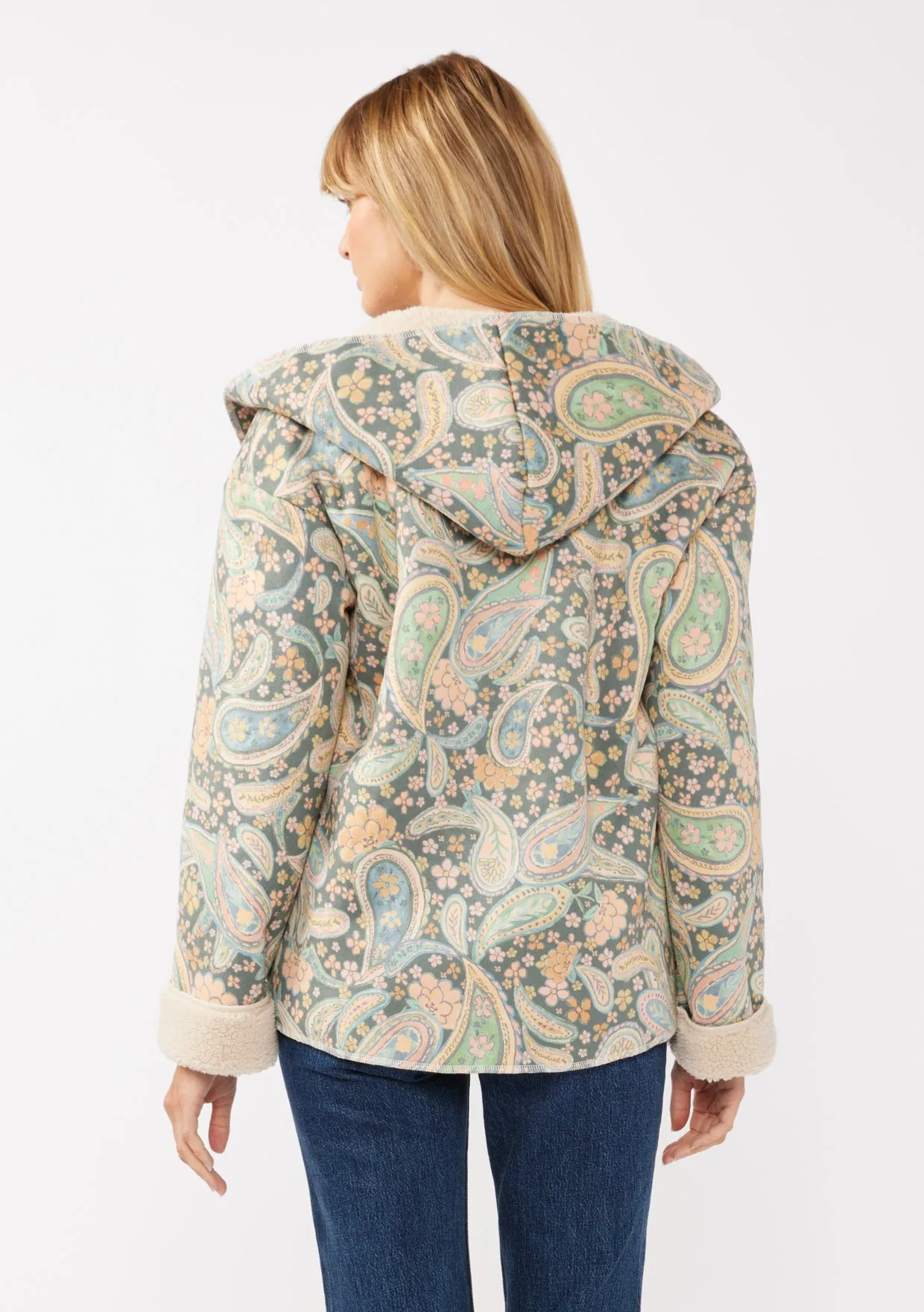 Boho Paisley Floral Hooded Jacket
