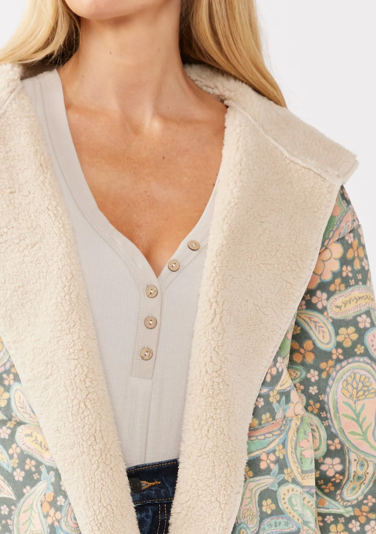 Boho Paisley Floral Hooded Jacket