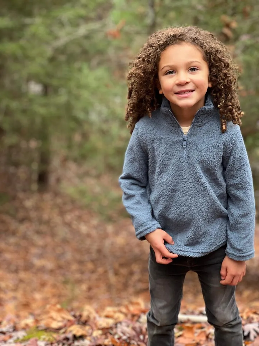 Boys Sherpa | Macchu Sherpa Zip up - Blue | Me and Henry