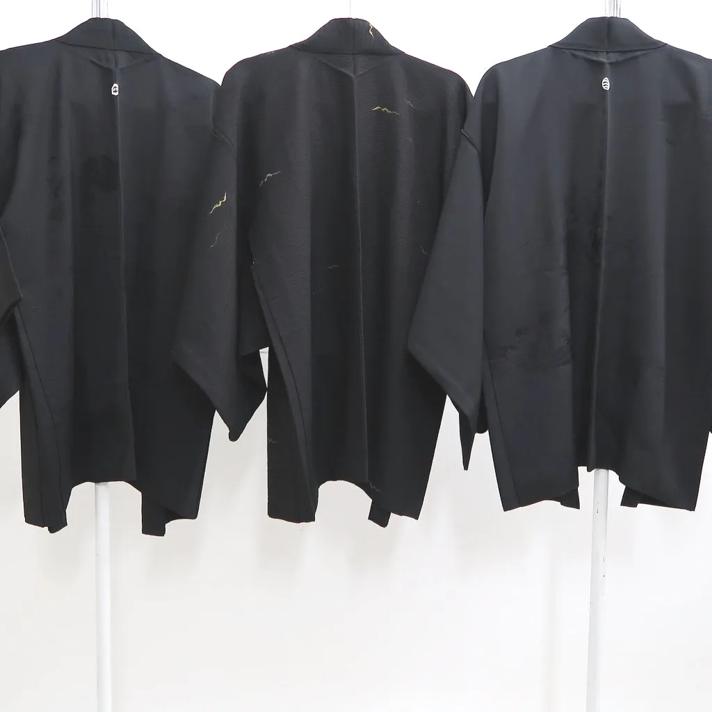 Bundle 15pcs Silk Black Haori Jacket Wholesale Bulk Free Shipping #382