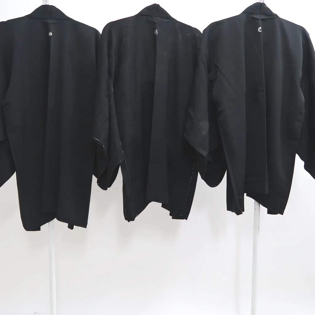 Bundle 15pcs Silk Black Haori Jacket Wholesale Bulk Free Shipping #382