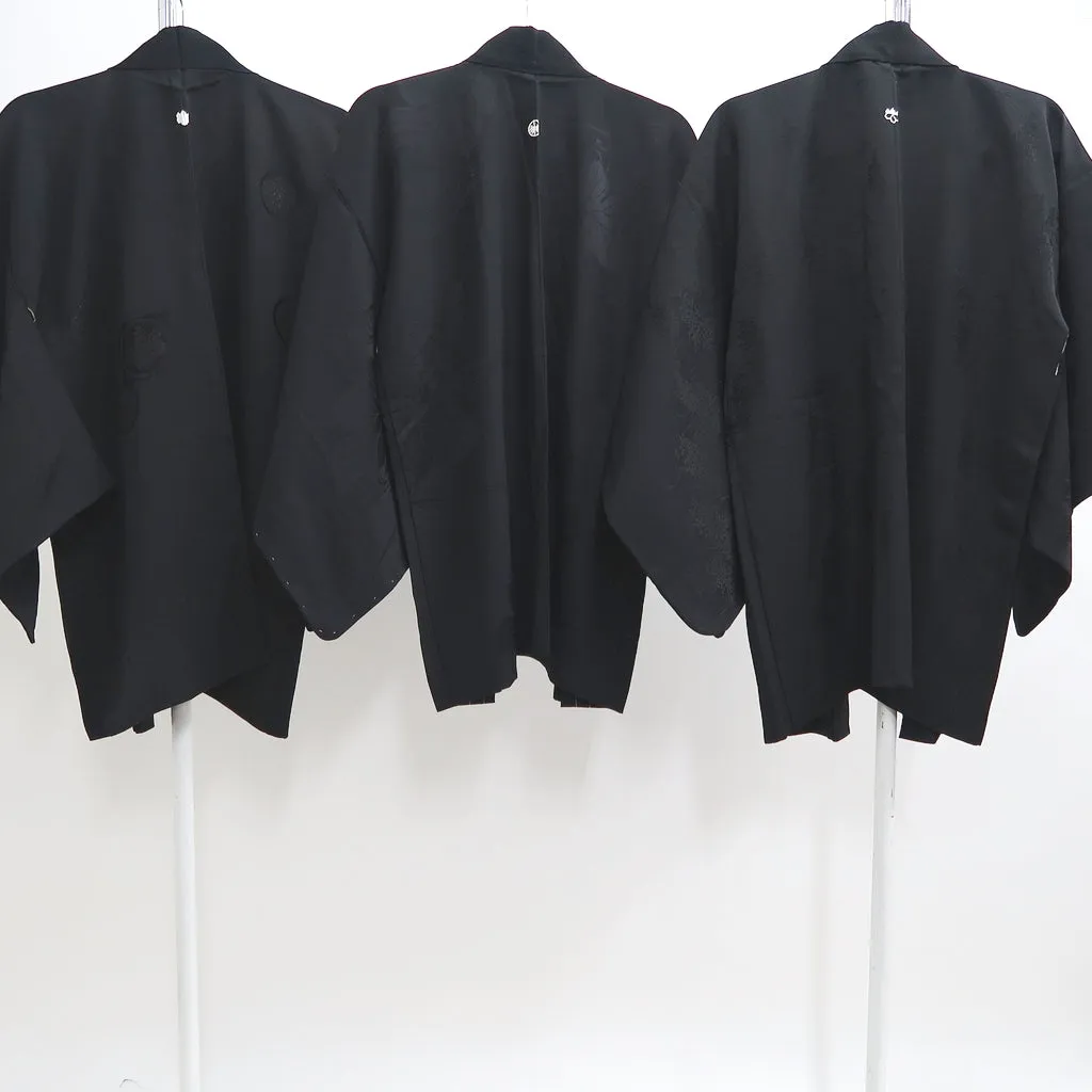 Bundle 15pcs Silk Black Haori Jacket Wholesale Bulk Free Shipping #382