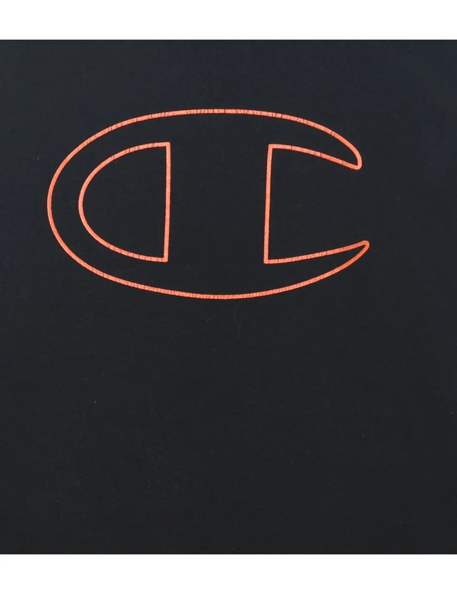 Champion Black & Orange Contrast Sweatshirt - M