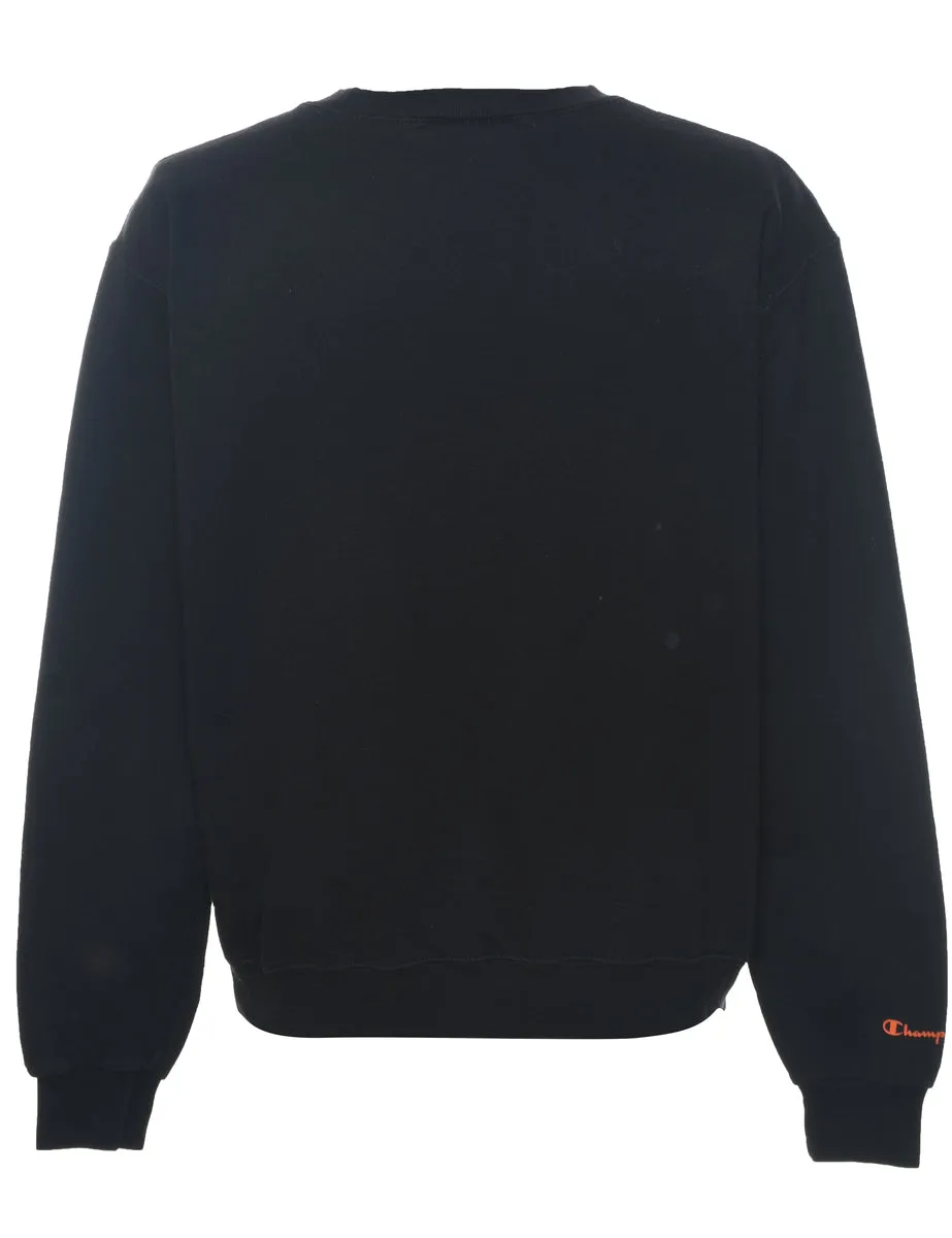 Champion Black & Orange Contrast Sweatshirt - M