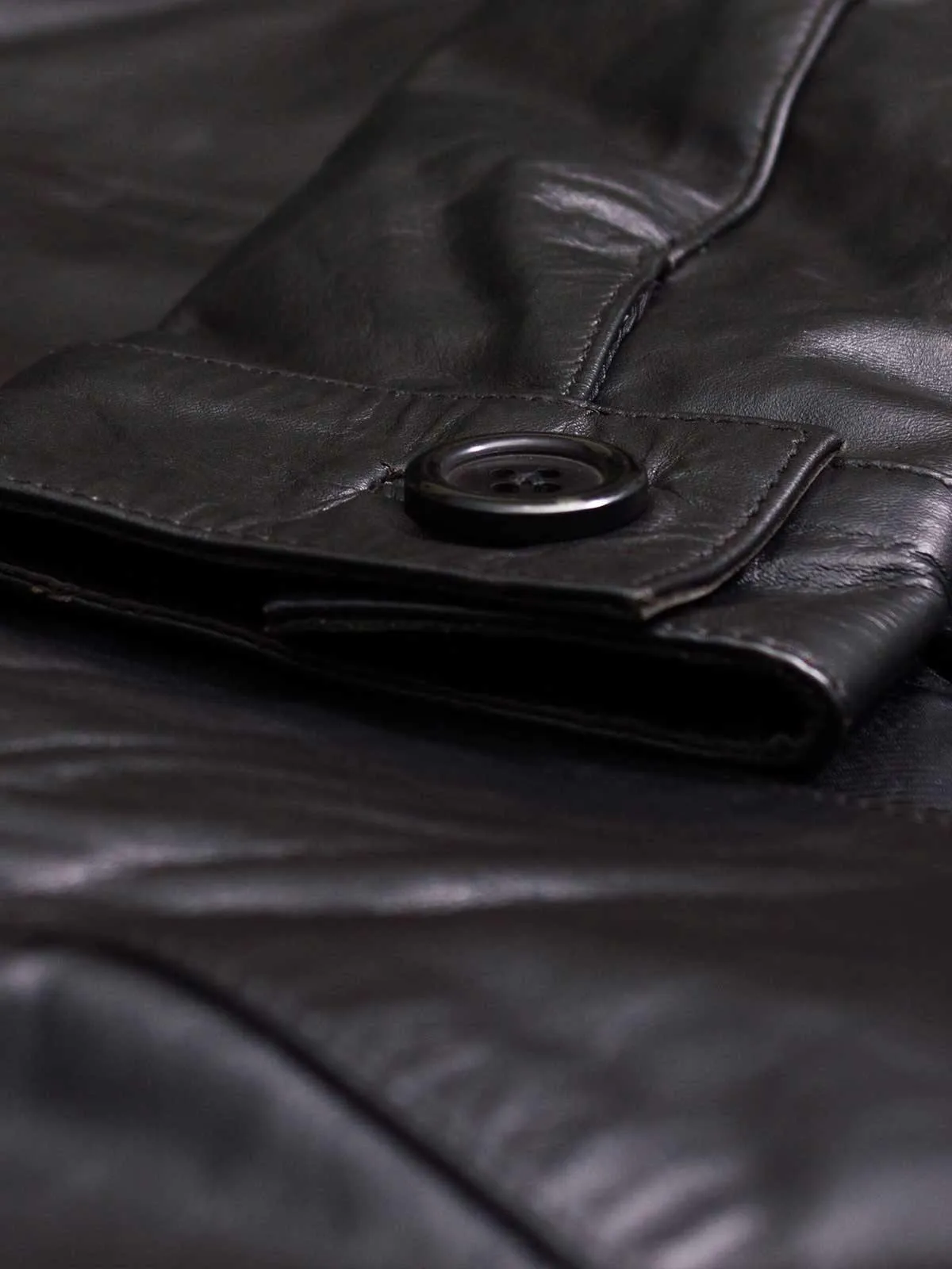 Collarless Leather Jacket