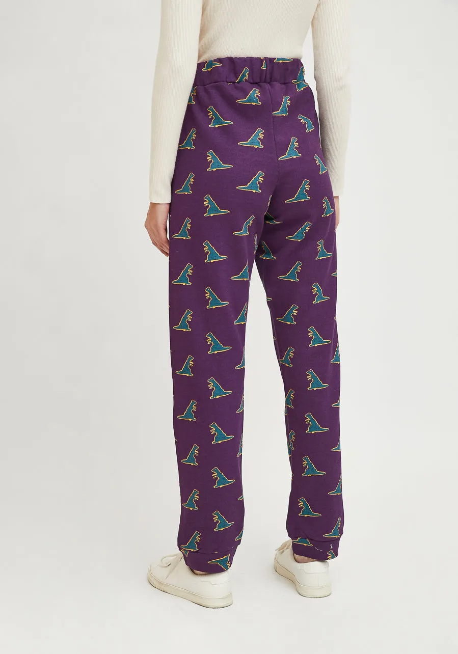 Compania Fantastica Dinosaur Print Cotton joggers FA21SEV03