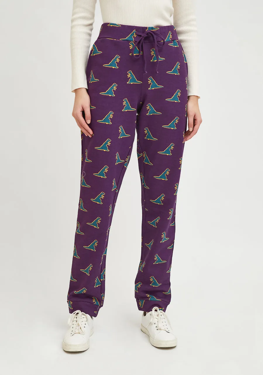 Compania Fantastica Dinosaur Print Cotton joggers FA21SEV03
