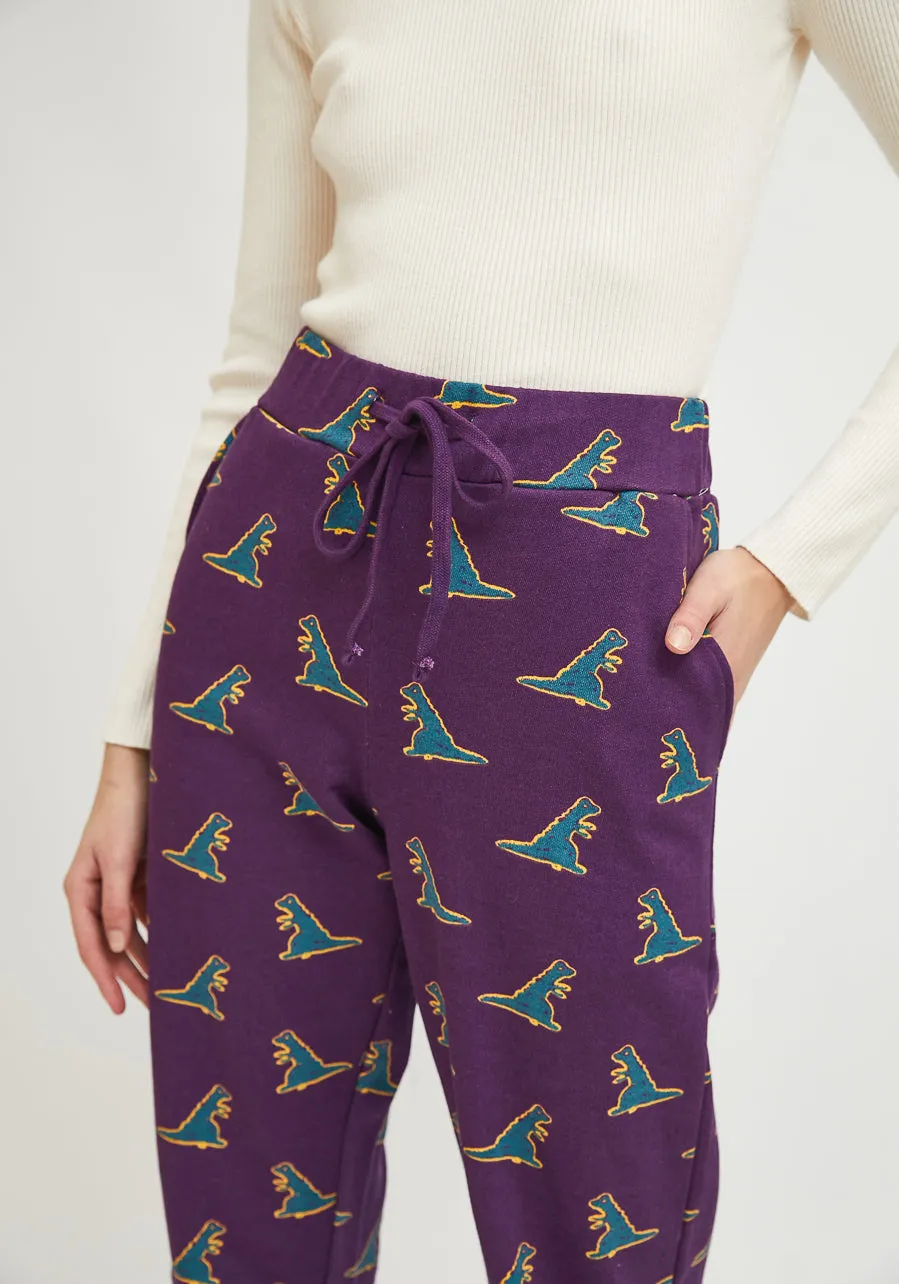 Compania Fantastica Dinosaur Print Cotton joggers FA21SEV03