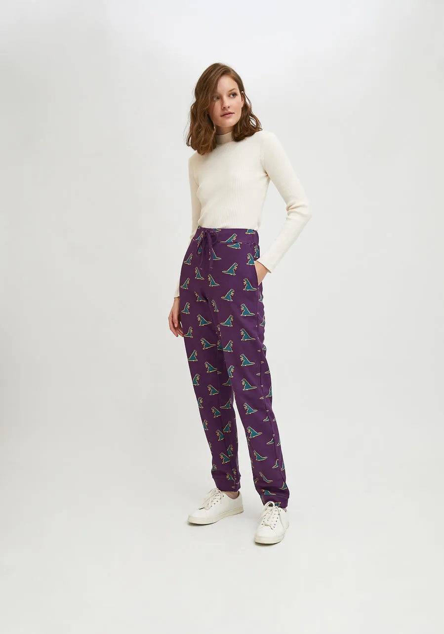 Compania Fantastica Dinosaur Print Cotton joggers FA21SEV03
