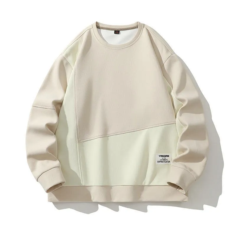 Composite Stitching Contrast Color Sweatshirt