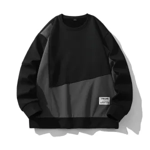 Composite Stitching Contrast Color Sweatshirt