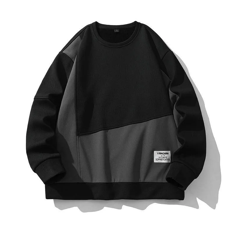 Composite Stitching Contrast Color Sweatshirt