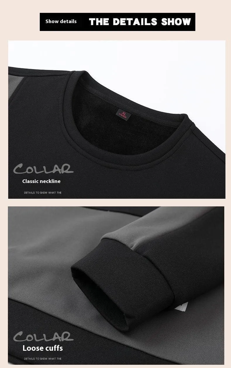 Composite Stitching Contrast Color Sweatshirt