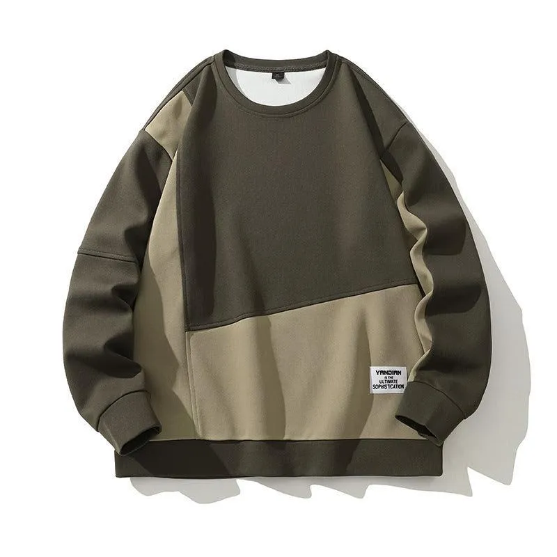 Composite Stitching Contrast Color Sweatshirt