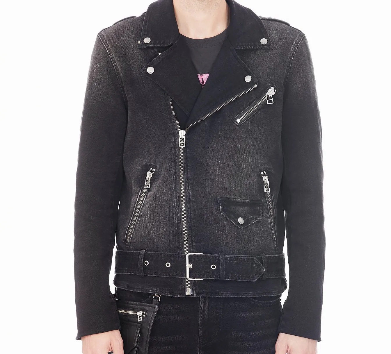 CULT DENIM MOTO JACKET IN ONYX