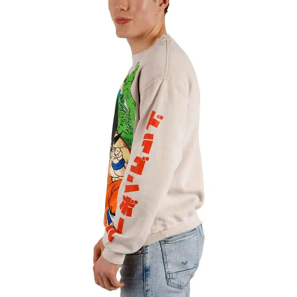 Dragon Ball - Goku & Shenron Oversized Print Sweatshirt (Tan, Unisex) - Bioworld
