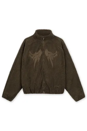 EMBROIDERY CROCO FLEECE JACKET