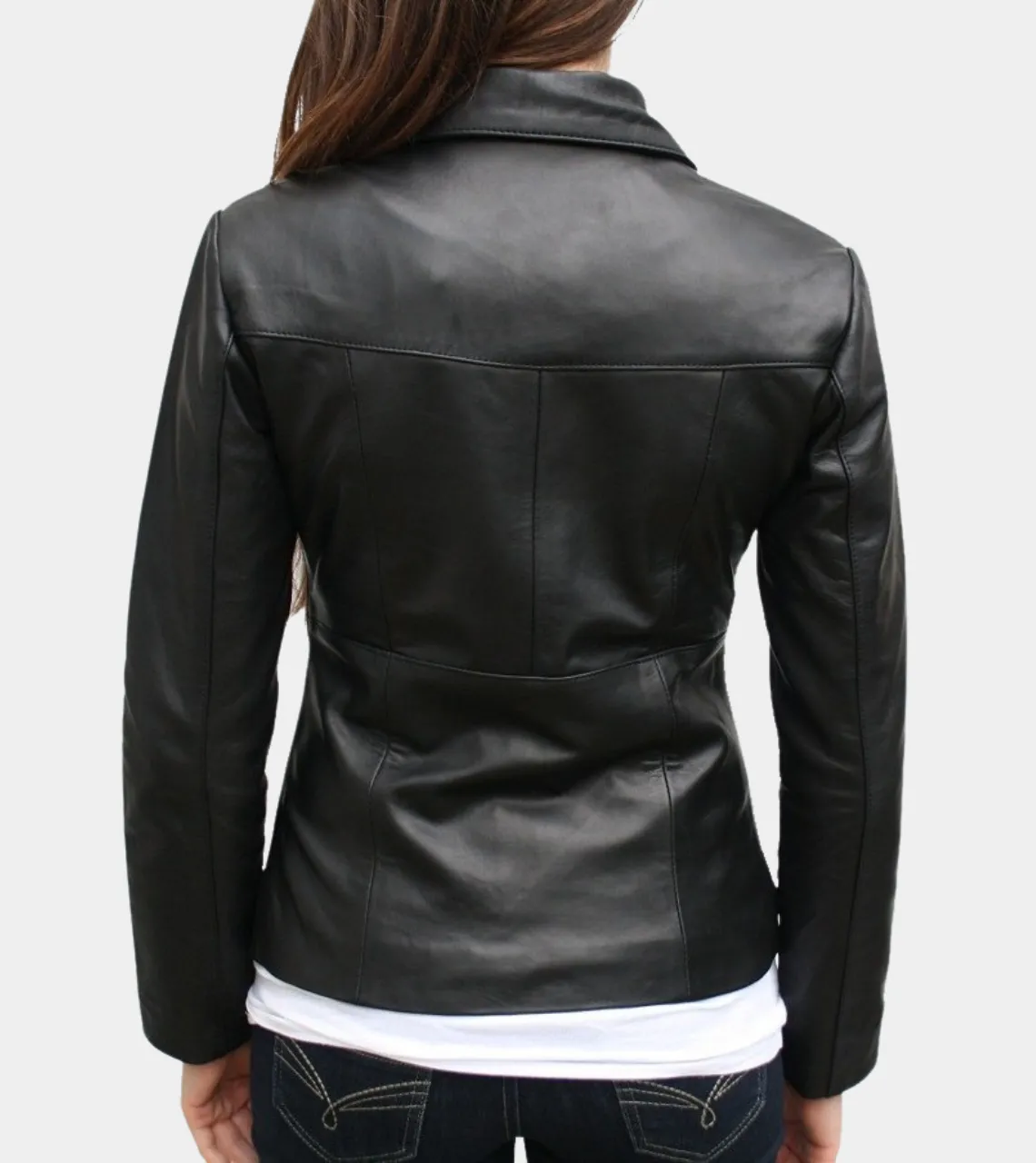 FitBust Black Women's Leather Jacket