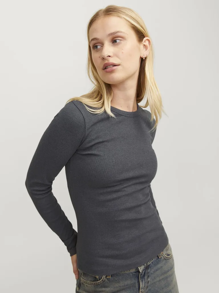 Freya Long Sleeve Tee Dark Grey Melange