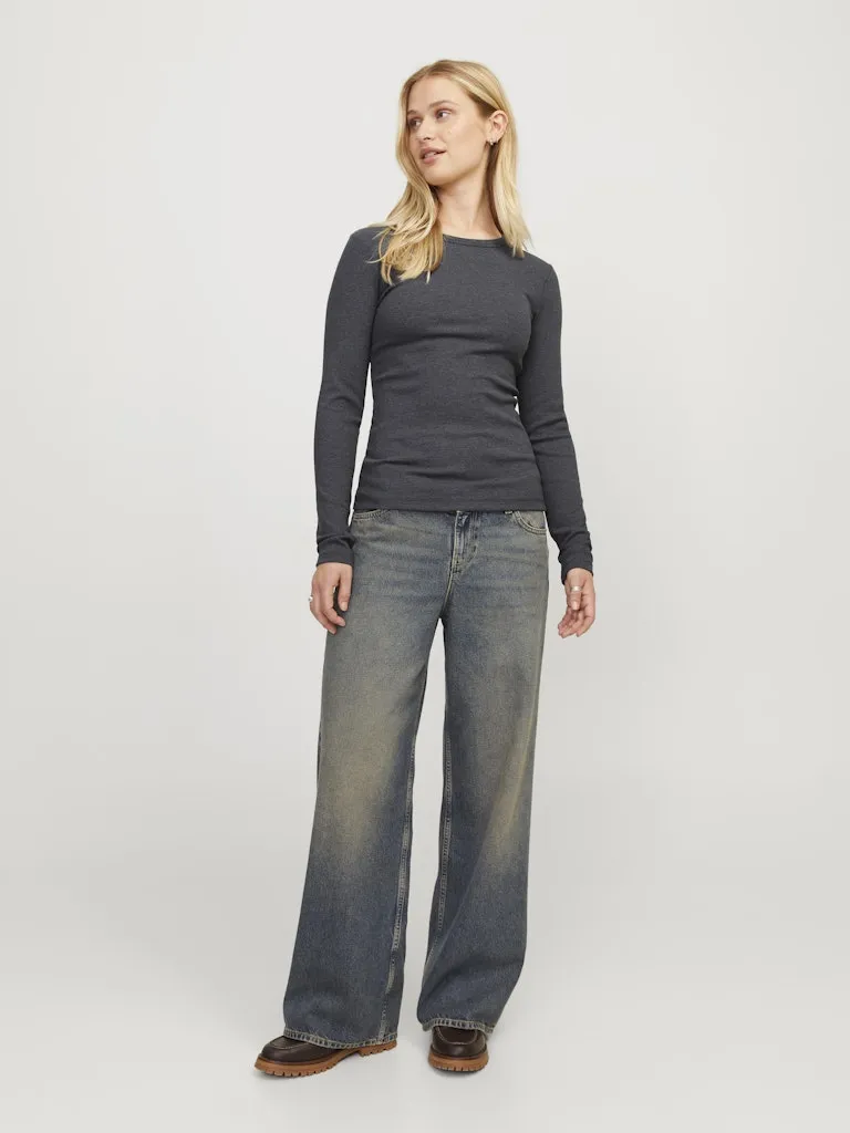 Freya Long Sleeve Tee Dark Grey Melange