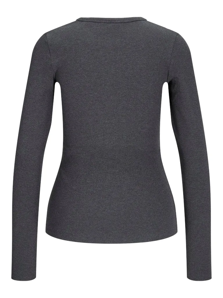 Freya Long Sleeve Tee Dark Grey Melange