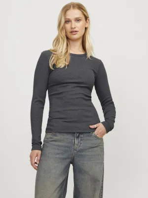 Freya Long Sleeve Tee Dark Grey Melange