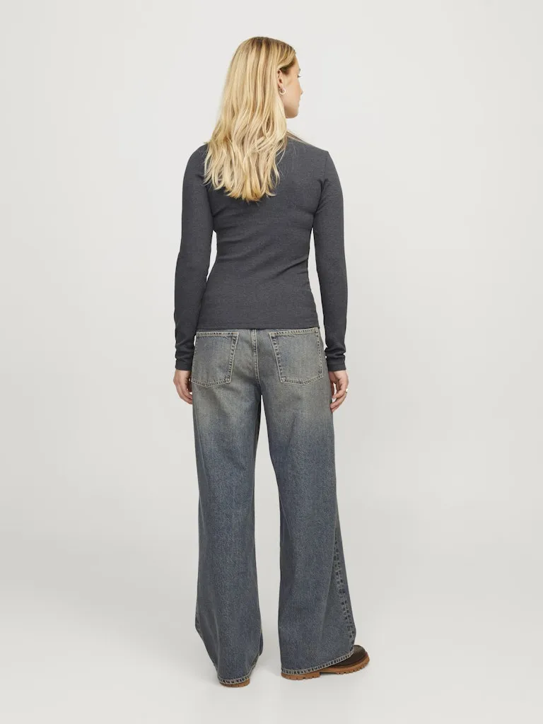 Freya Long Sleeve Tee Dark Grey Melange